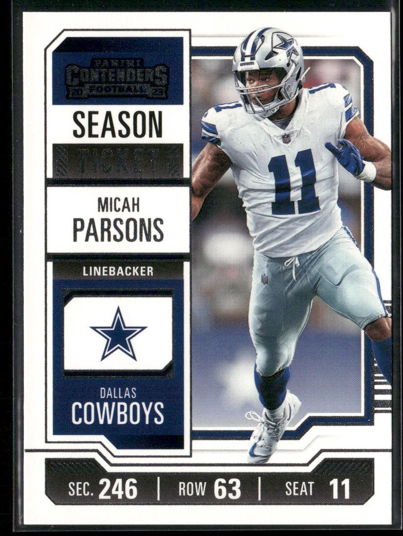 Micah Parsons Player Lot Bundle 10 Different Football Cards MP003 Cowboys 3 RC back