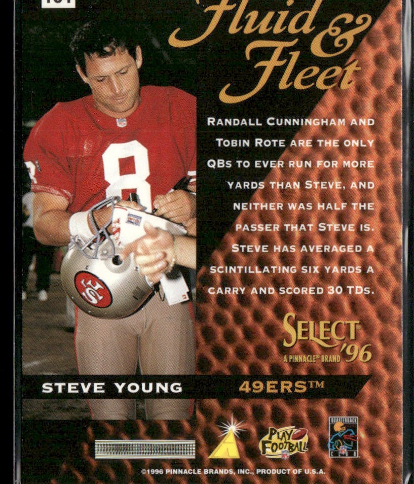 Steve Young Player Lot Bundle 10 Different Football Cards SY006 49ers back