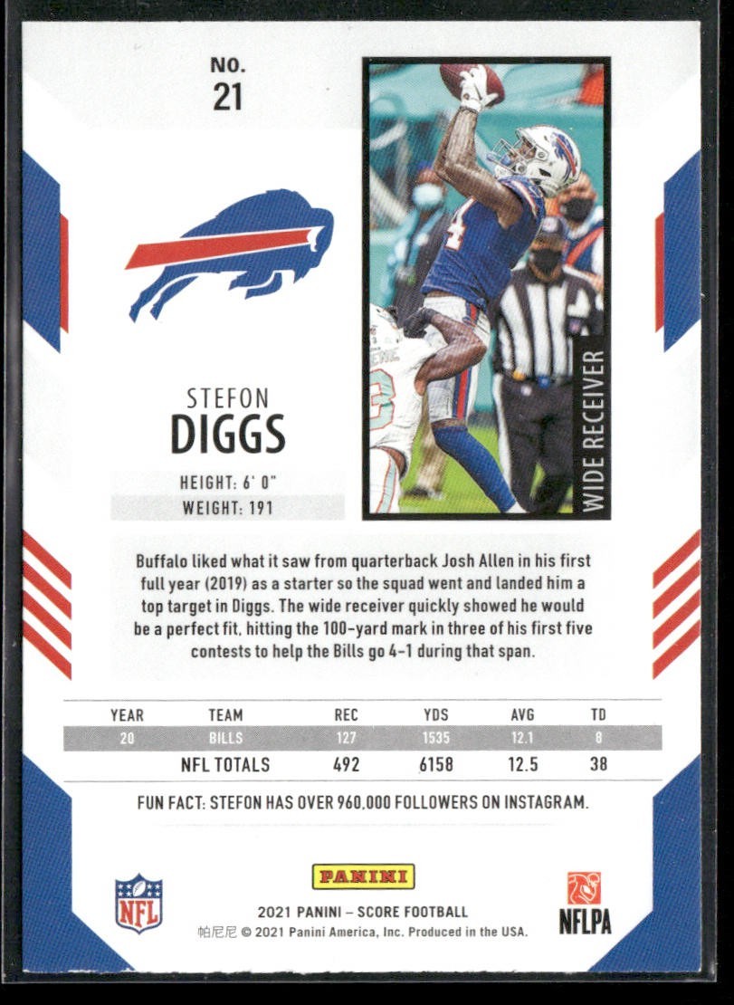 Stefon Diggs Player Lot Bundle 10 Different Football Cards SD002 Bills Vikings back