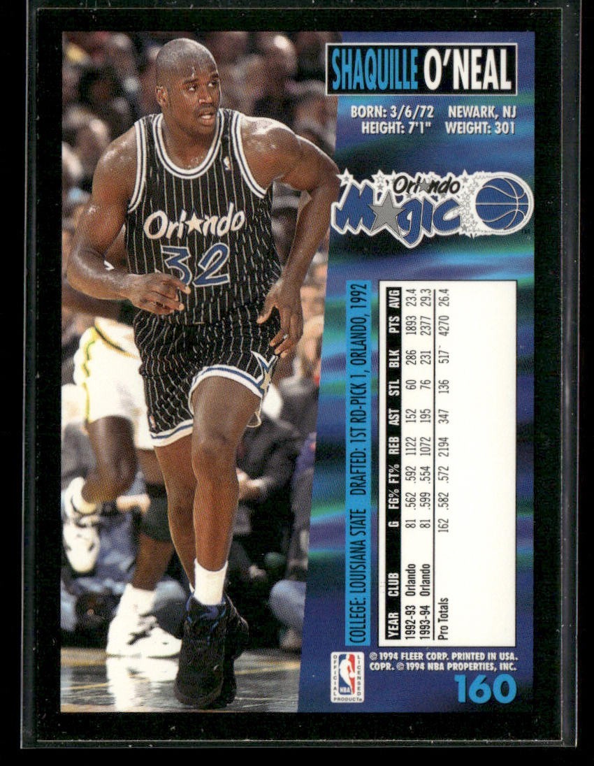 Shaquille O'Neal Player Lot Bundle 10 Basketball Cards SON002 Orlando Magic back