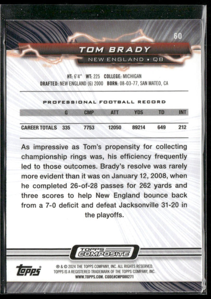 Tom Brady Player Lot Bundle 10 Different Football Cards TB001 Patriots back