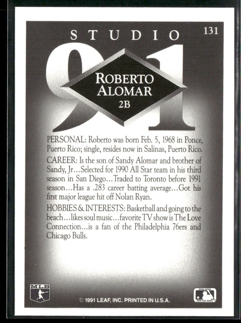 Roberto Alomar Lot Bundle 10 Different Baseball Cards RA001 Blue Jays Padres back