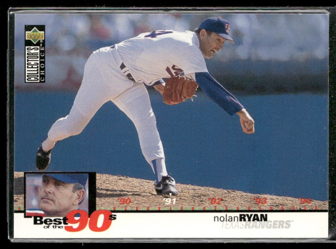 Nolan Ryan Player Lot Bundle 10 Different Baseball Cards NR002 Rangers back