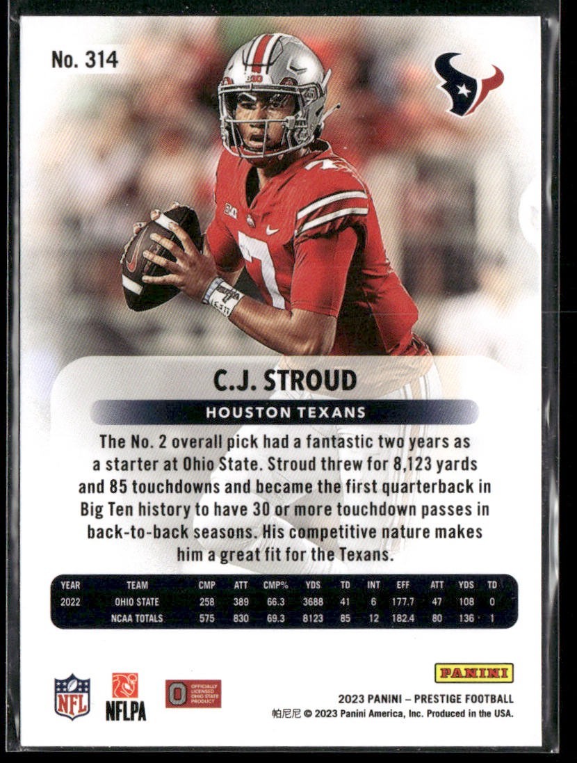 CJ Stroud Player Lot Bundle 10 Different Football Cards CJS001 4 RC back