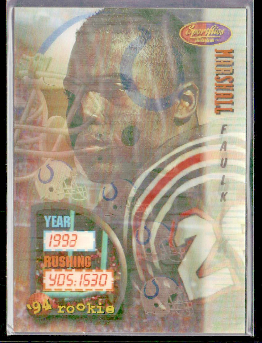 Marshall Faulk Player Lot Bundle 10 Different Football Cards MF002 2 RC front
