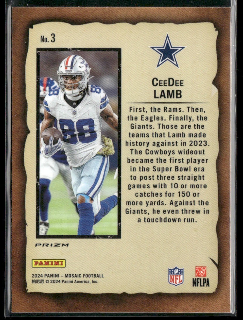 CeeDee Lamb Player Lot Bundle 10 Different Football Cards CDL002 Cowboys 2 RC back