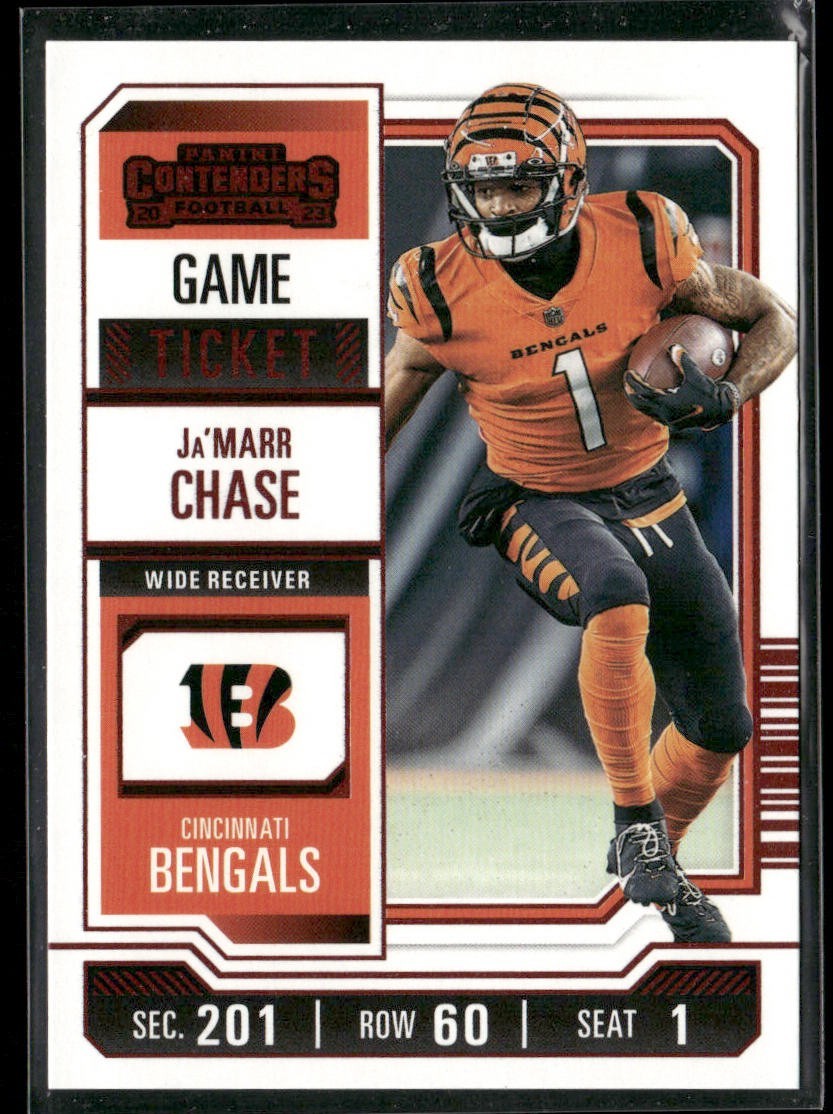 Ja'Marr Chase Player Lot Bundle 10 Different Football Cards JC004 Bengals 4 RC back