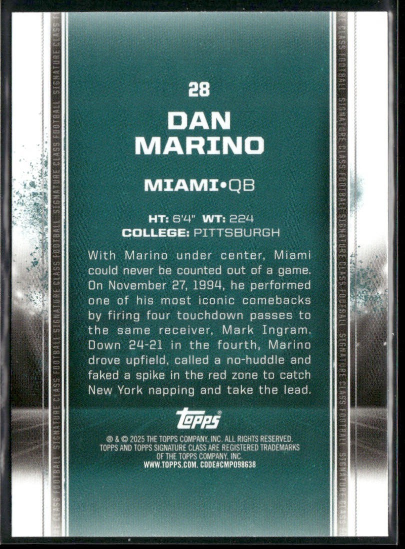 Dan Marino Player Lot Bundle 10 Different Football Cards DM008 Dolphins back