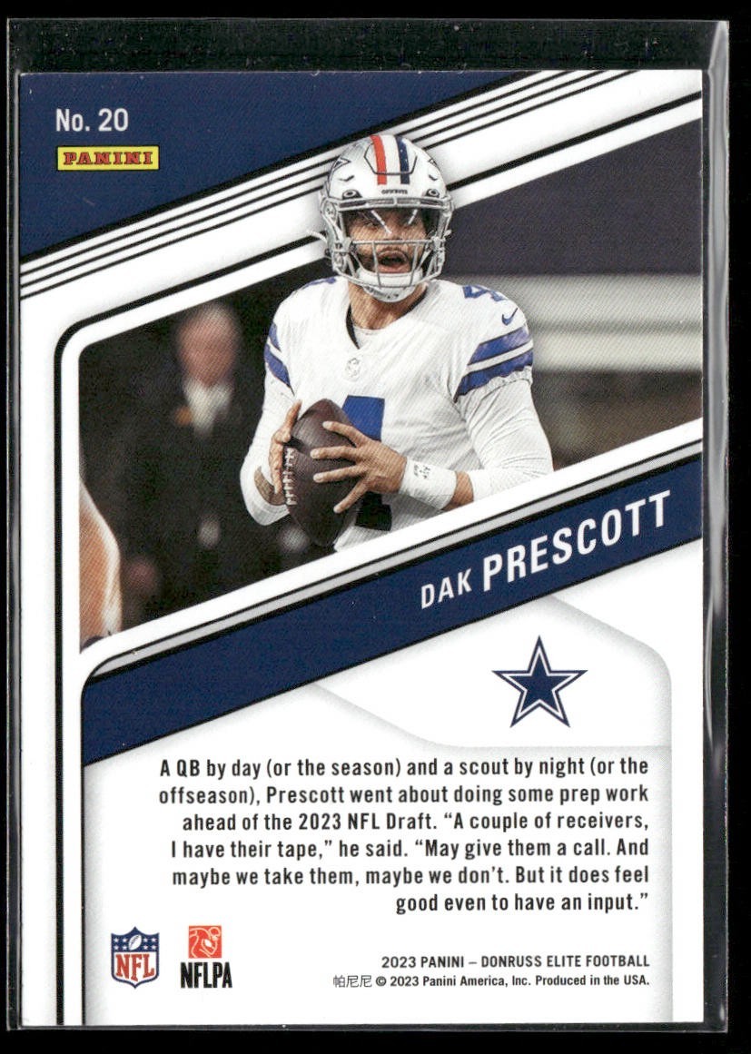 Dak Prescott Player Lot Bundle 10 Different Football Cards DP003 Cowboys back
