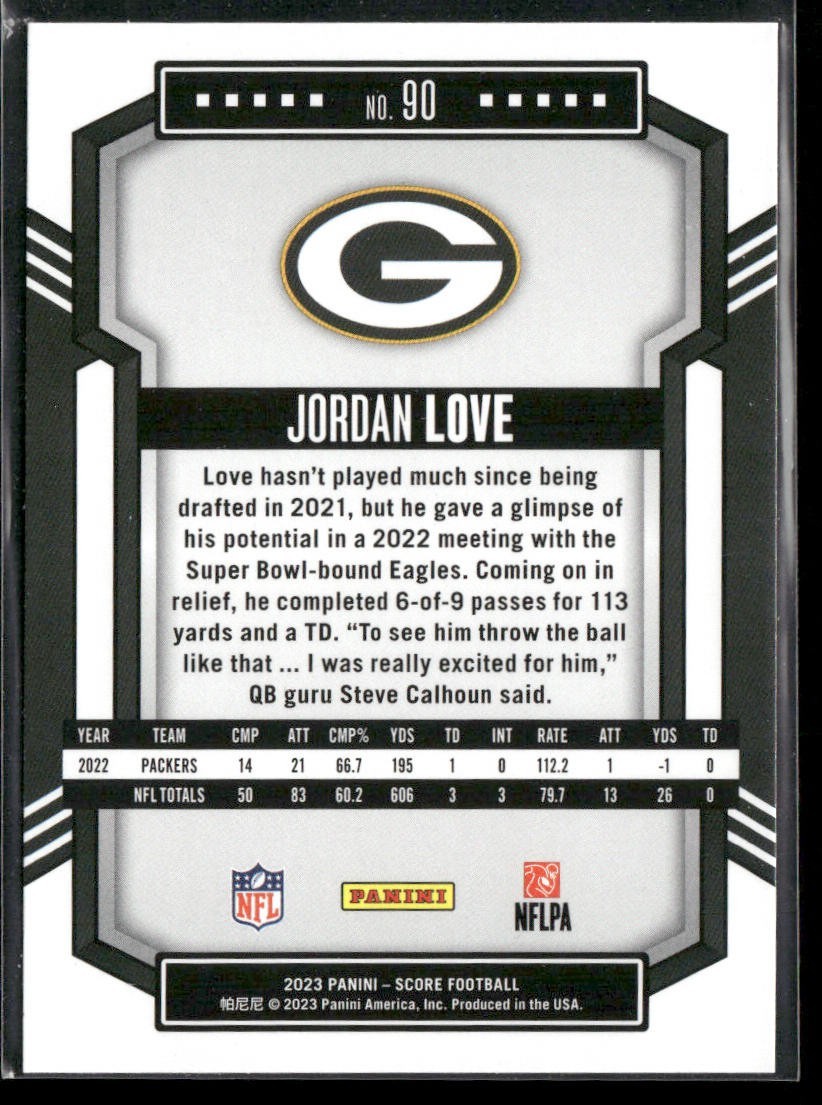 Jordan Love Player Lot Bundle 10 Different Football Cards JL001 Packers back