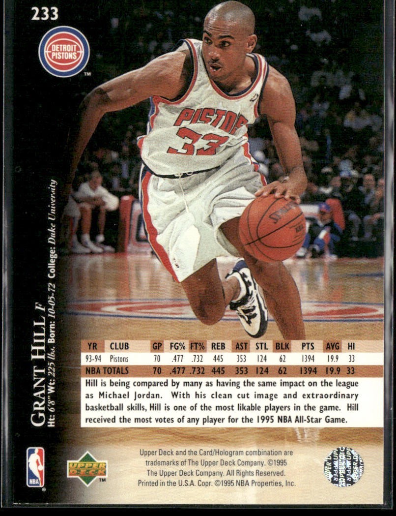 Grant Hill Player Lot Bundle 10 Basketball Cards GH003 Pistons 1 RC back
