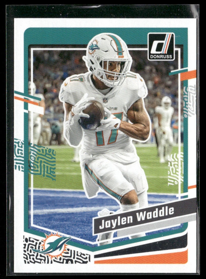 Jaylen Waddle Player Lot Bundle 10 Different Football Cards JW003 Dolphins 2 RC back