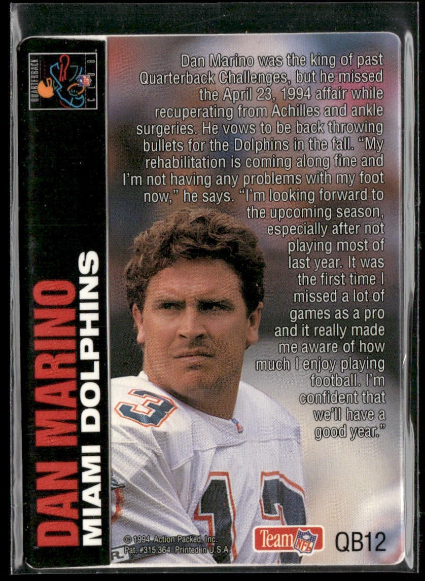 Dan Marino Player Lot Bundle 10 Different Football Cards DM008 Dolphins back