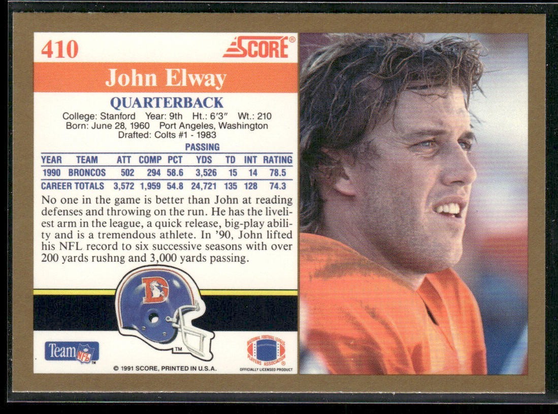 John Elway Player Lot Bundle 10 Different Football Cards JE006 Broncos back