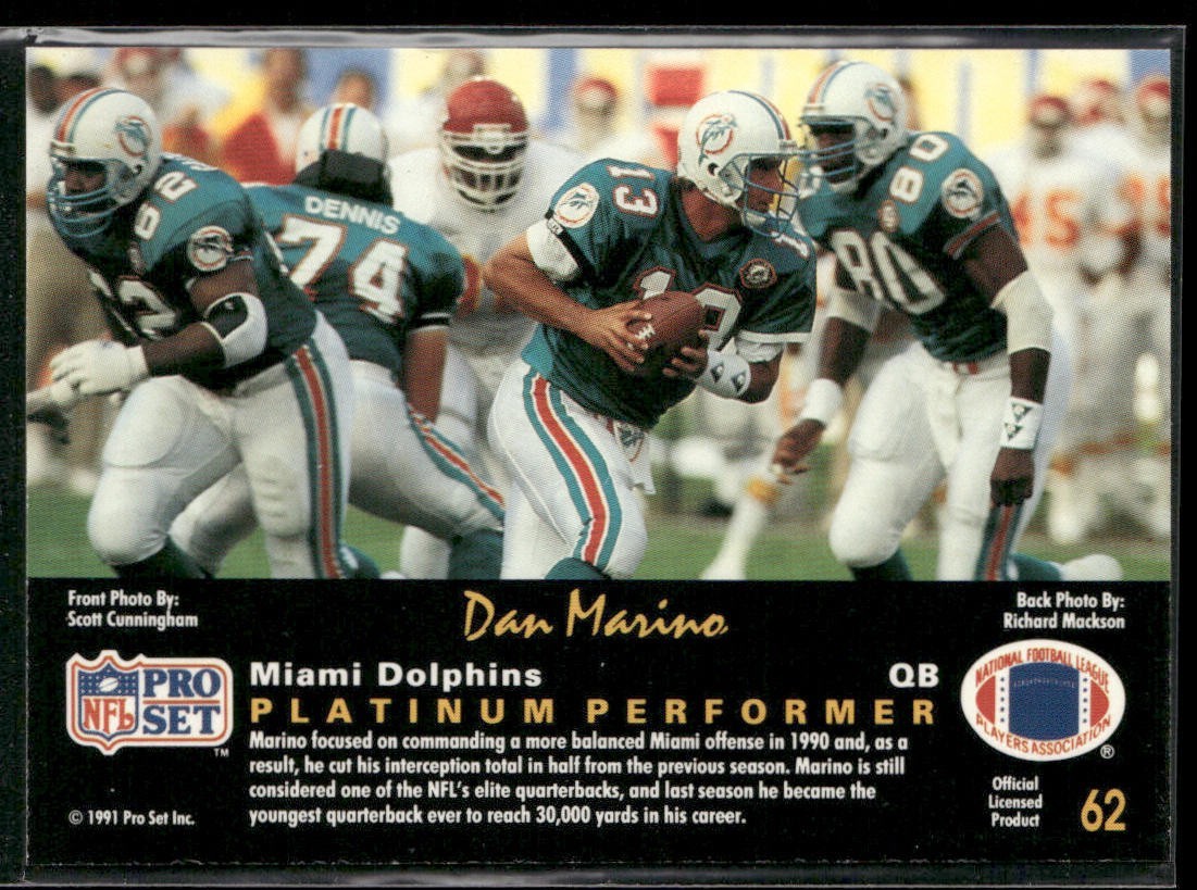 Dan Marino Player Lot Bundle 10 Different Football Cards DM003 Dolphins back
