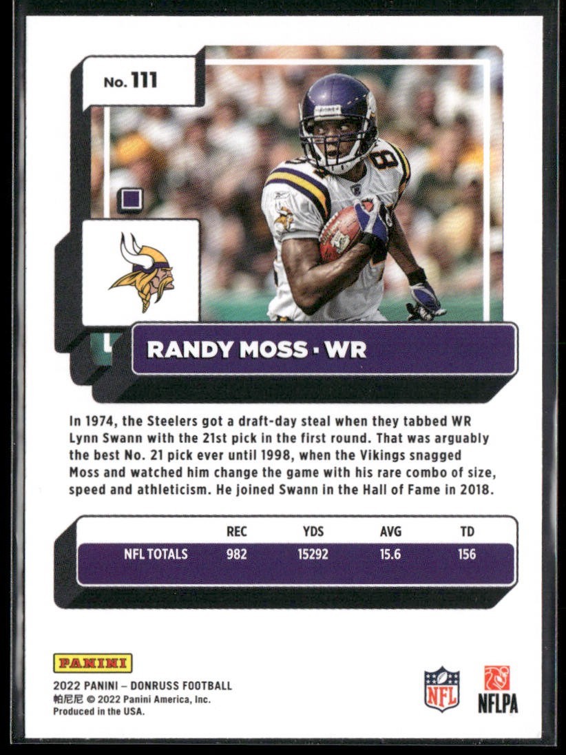 Randy Moss Player Lot Bundle 10 Different Football Cards RM001 Vikings Raiders back