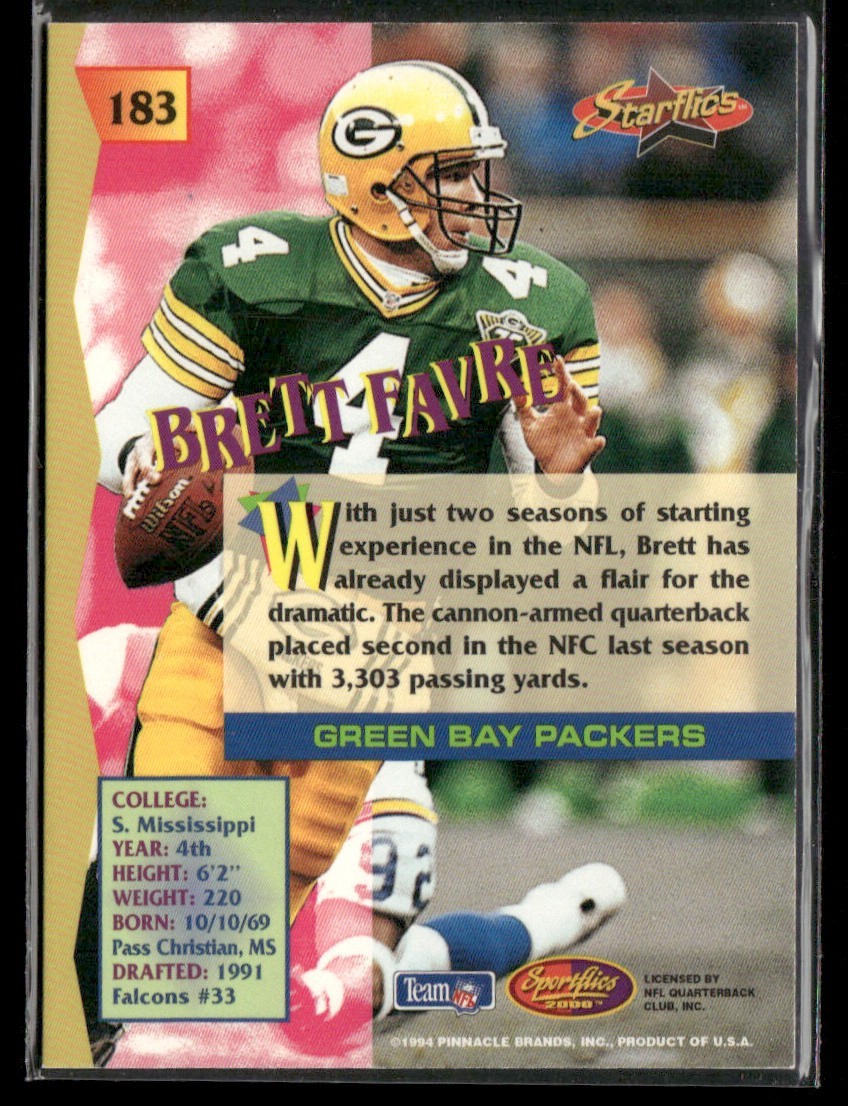 Brett Favre Player Lot Bundle 10 Different Football Cards BF002 Packers back