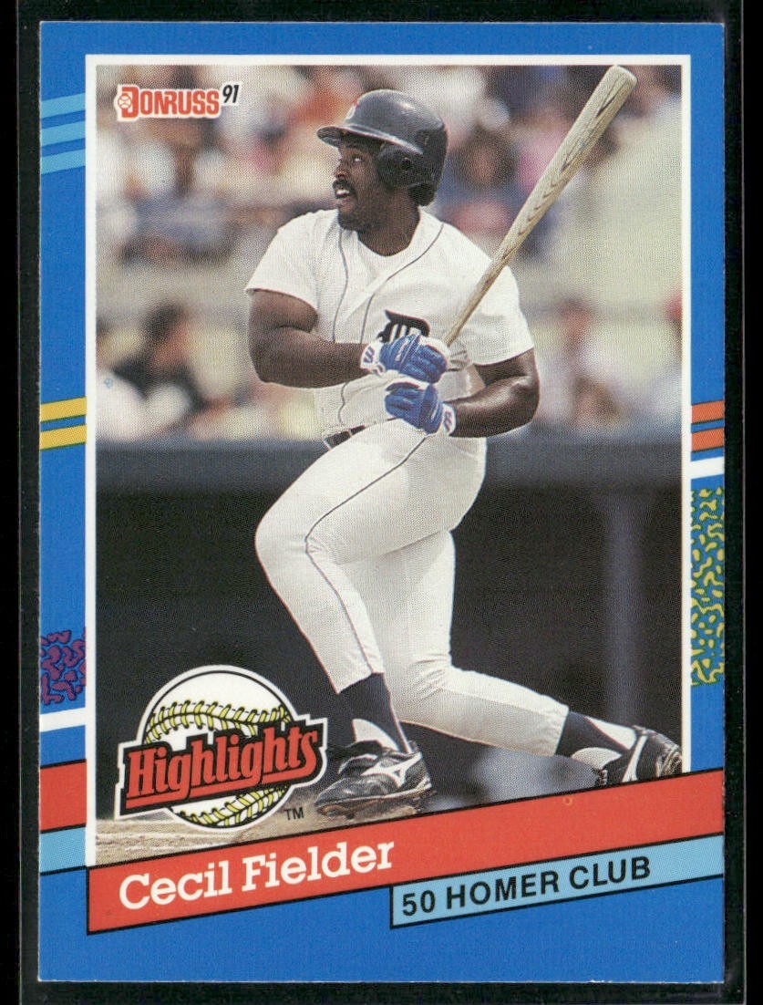 Cecil Fielder Player Lot Bundle 10 Different Baseball Cards CF002 Tigers back