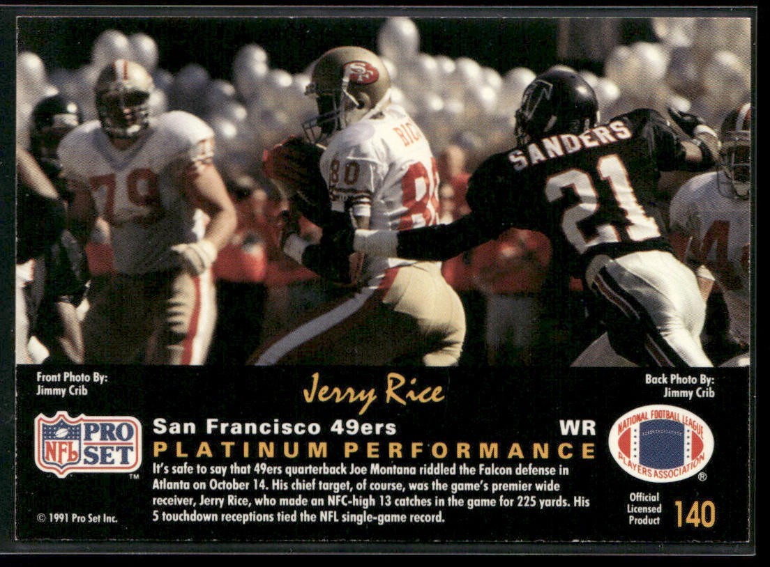 Jerry Rice Player Lot Bundle 10 Different Football Cards JR001 49ers back