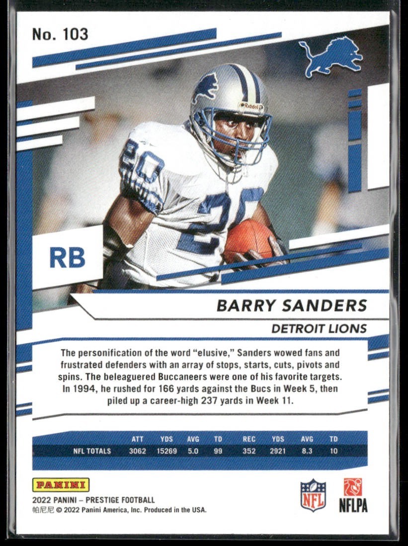 Barry Sanders Player Lot Bundle 10 Different Football Cards BS009 Lions back