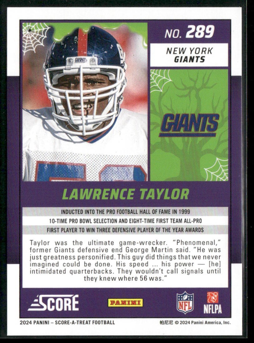 Lawrence Taylor Player Lot Bundle 10 Different Football Cards LT004 Giants back