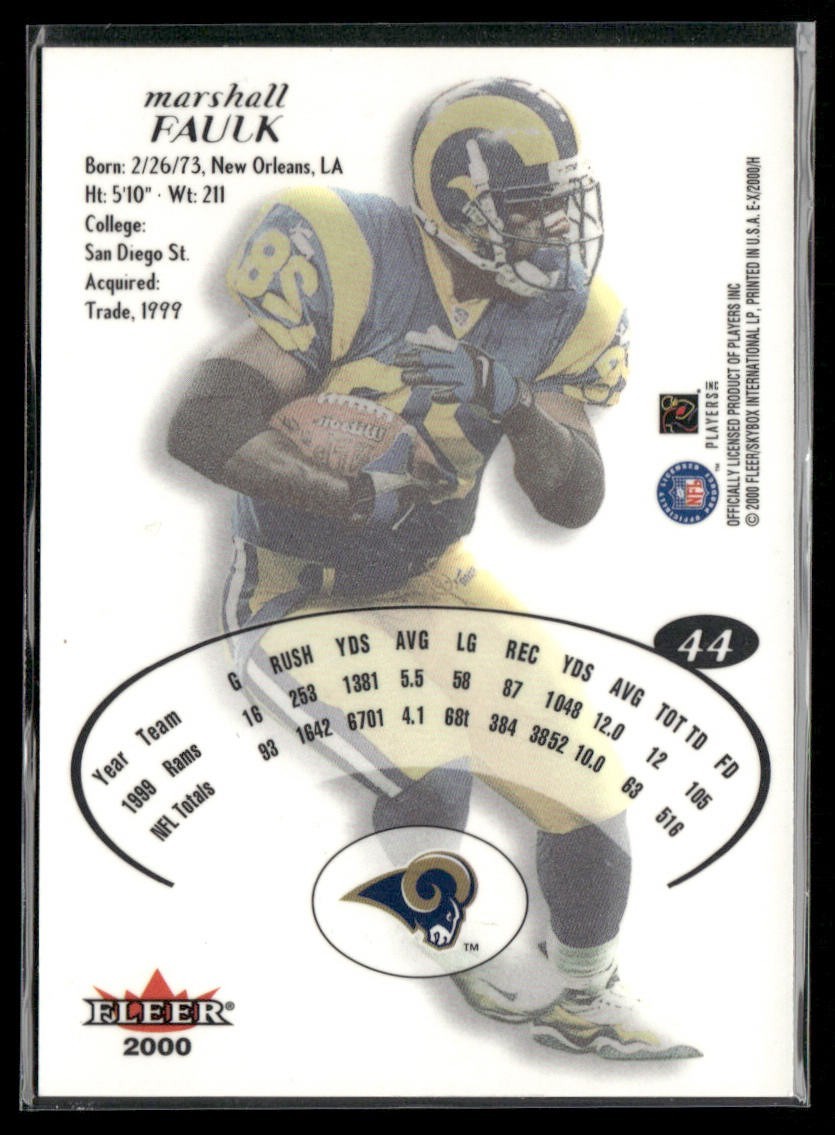 Marshall Faulk Player Lot Bundle 10 Different Football Cards MF002 2 RC back