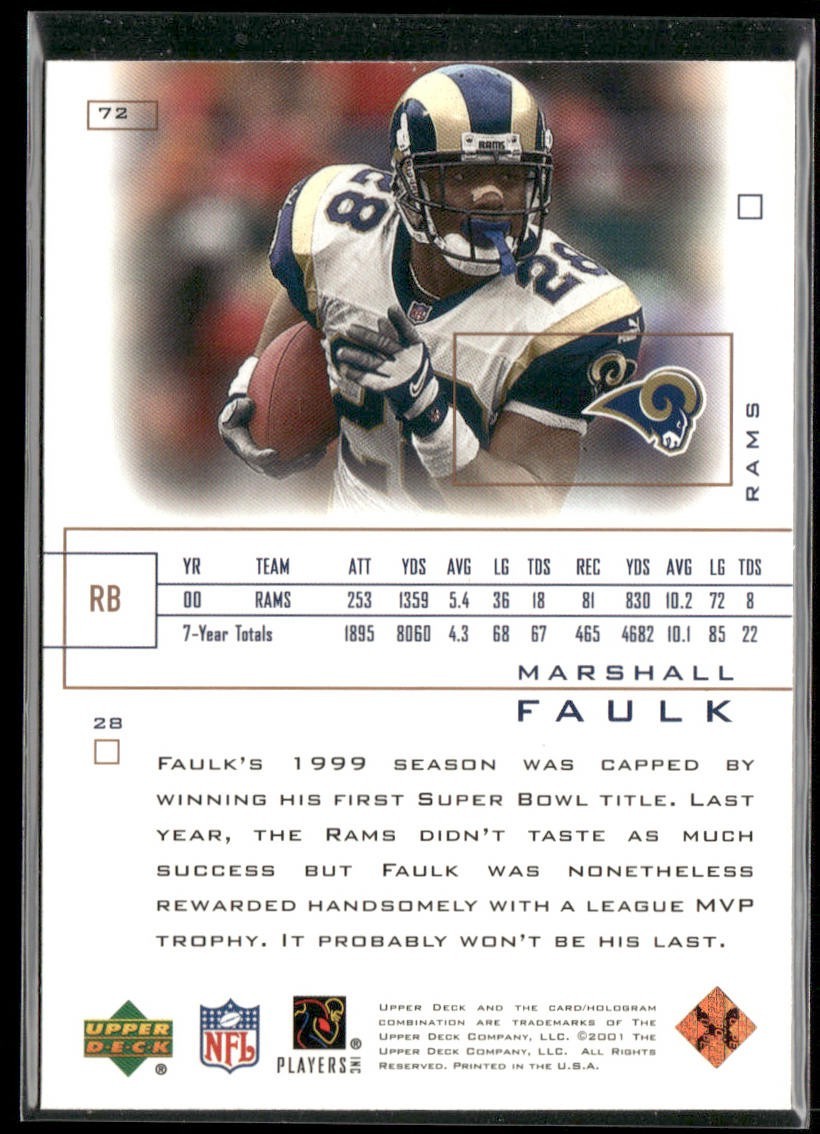 Marshall Faulk Player Lot Bundle 10 Different Football Cards MF003 3 RC back