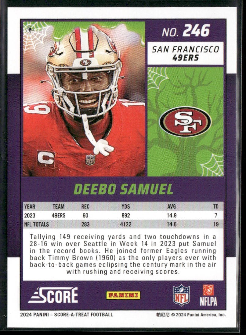 Deebo Samuel Player Lot Bundle 10 Different Football Cards DS001 San Fran 49ers back