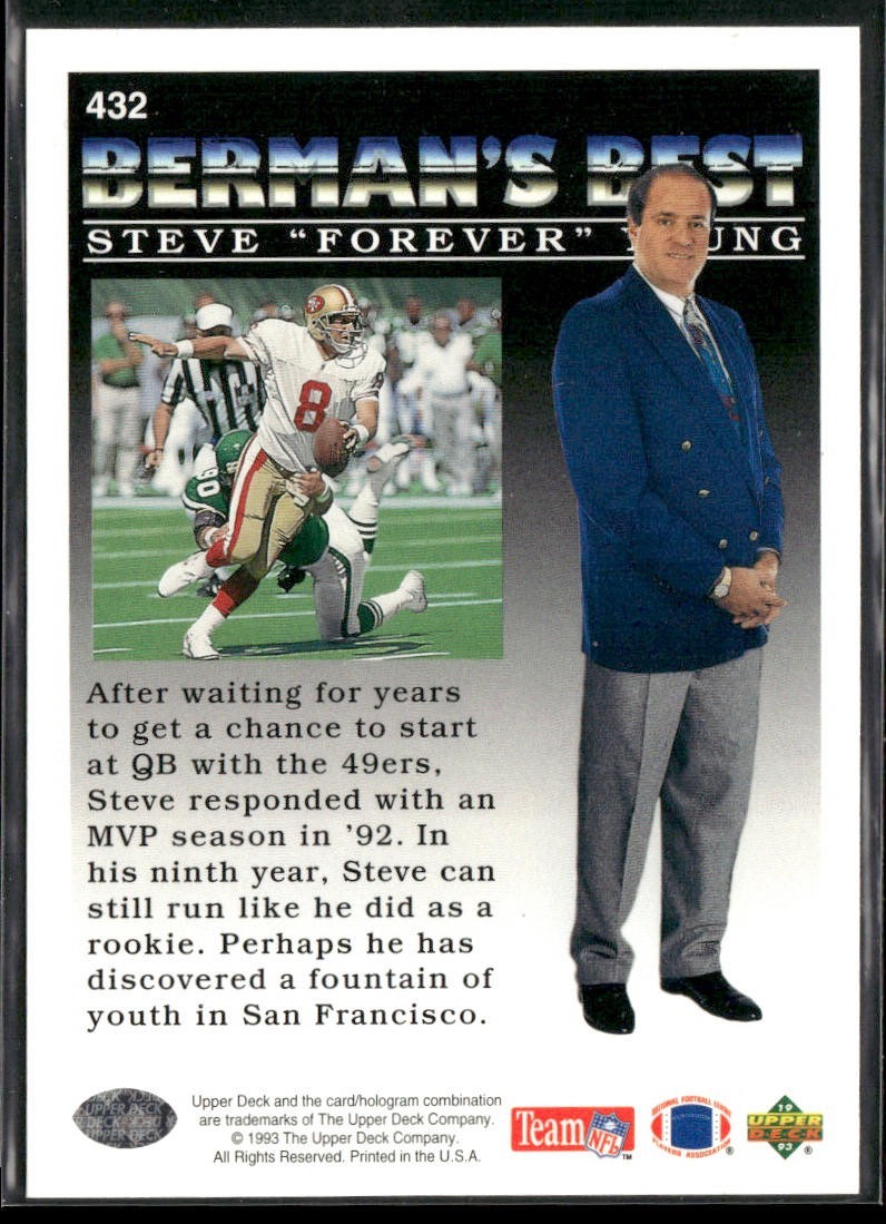 Steve Young Player Lot Bundle 10 Different Football Cards SY001 49ers back