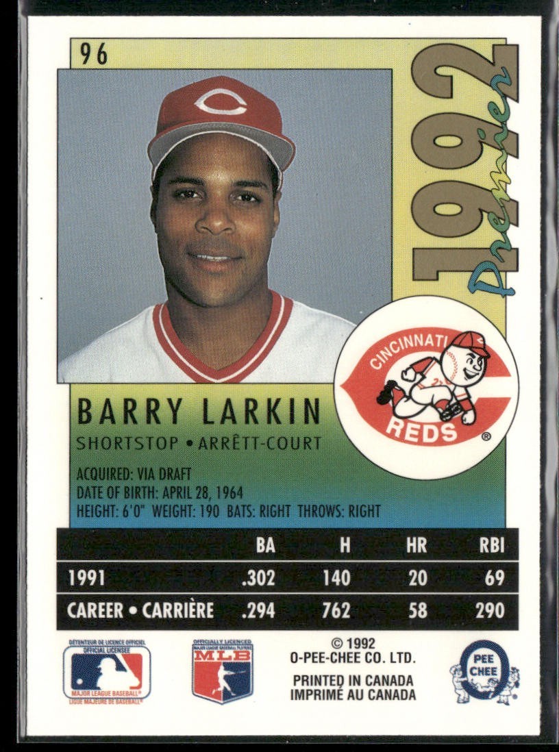 Barry Larkin Player Lot Bundle 10 Different Baseball Cards BL002 Reds back