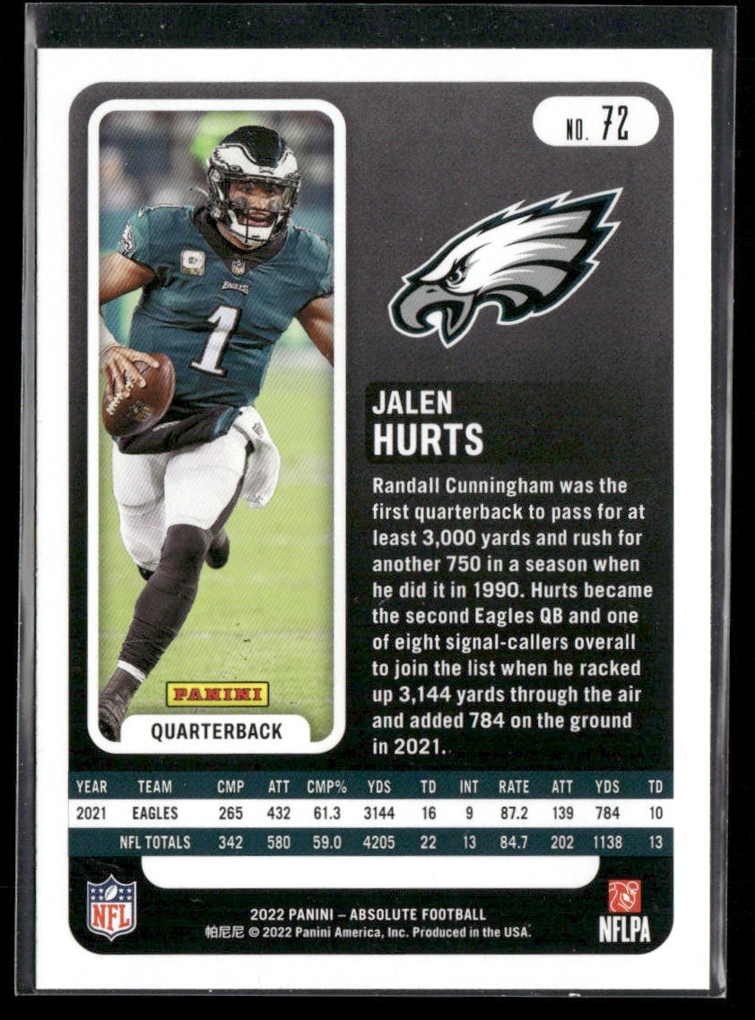 Jalen Hurts Player Lot Bundle 10 Different Football Cards JH002 Eagles back