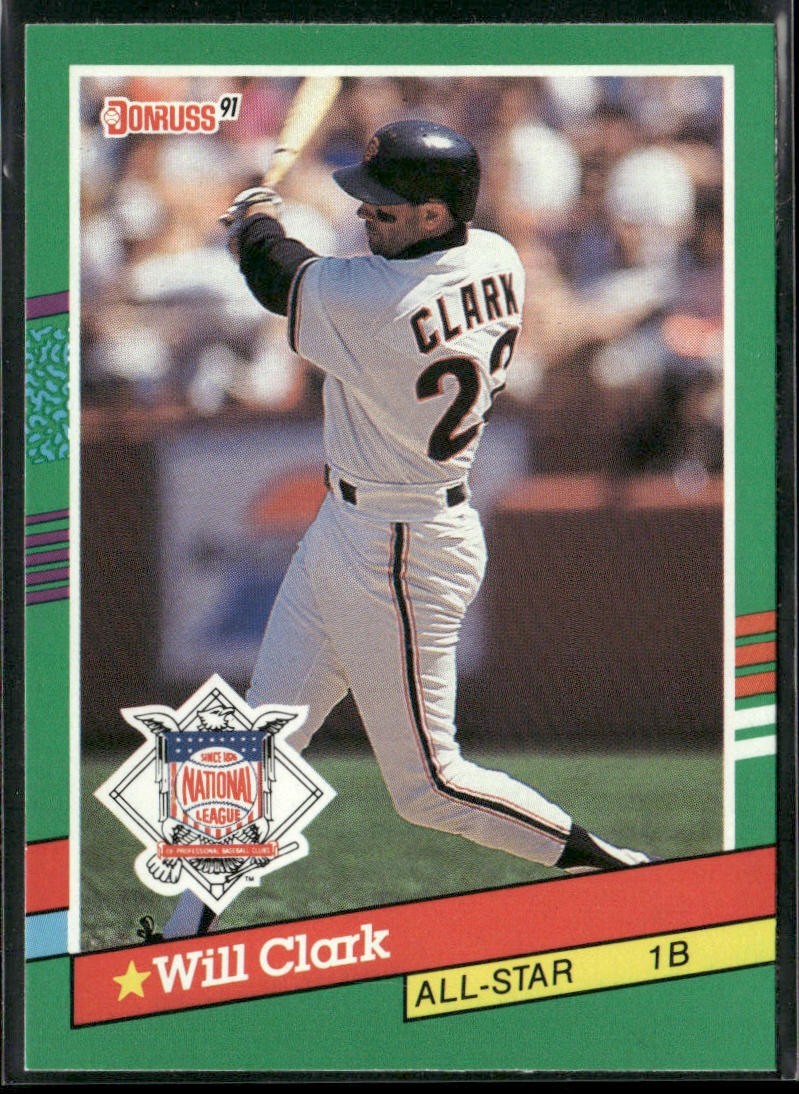 Will Clark Player Lot Bundle 10 Different Baseball Cards WC001 Giants front