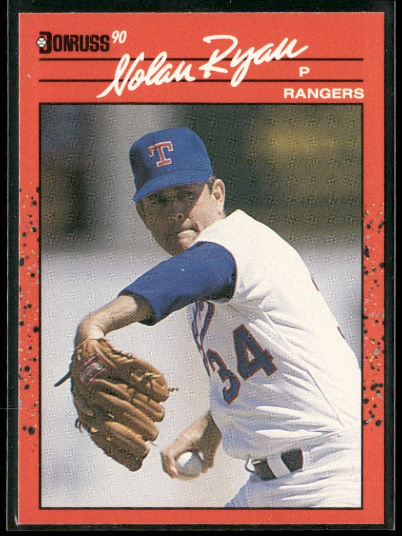 Nolan Ryan Player Lot Bundle 10 Different Baseball Cards NR003 Rangers back