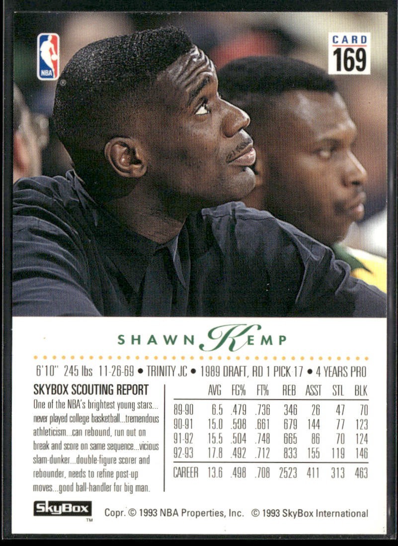 Shawn Kemp Player Lot Bundle 10 Basketball Cards SK004 Supersonics Cavs back