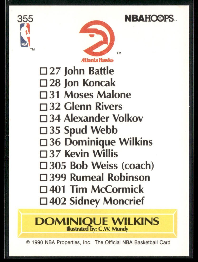 Dominique Wilkins Player Lot Bundle 10 Basketball Cards DW001 Hawks back