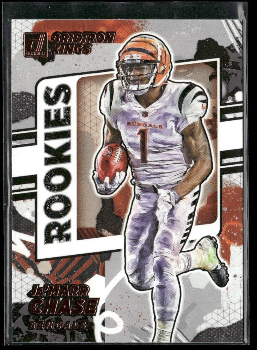 Ja'Marr Chase Player Lot Bundle 10 Different Football Cards JC002 Bengals 5 RC back
