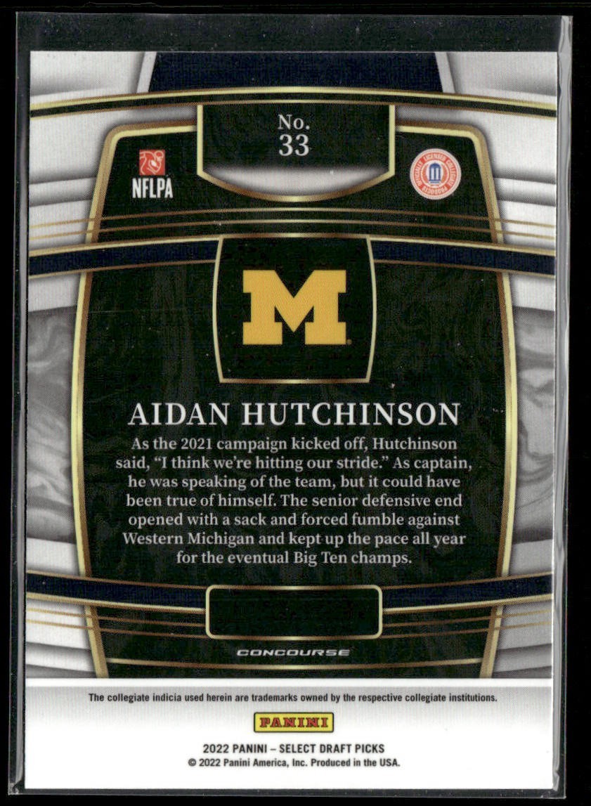 Aidan Hutchinson Player Lot Bundle 10 Different Football Cards AH002 Lions 6RC back