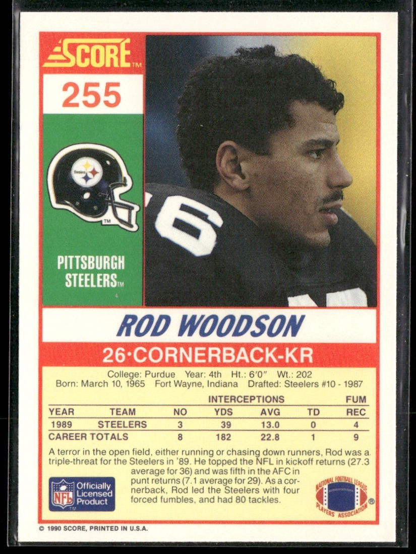Rod Woodson Player Lot Bundle 10 Different Football Cards RW001 Steelers back