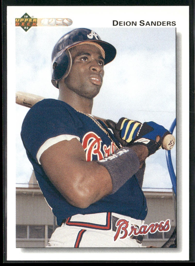 Deion Sanders Player Lot Bundle 10 Different Baseball Cards DS001 Yankees Braves back