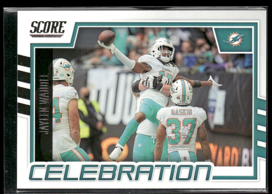 Jaylen Waddle Player Lot Bundle 10 Different Football Cards JW002 Dolphins 1 RC back
