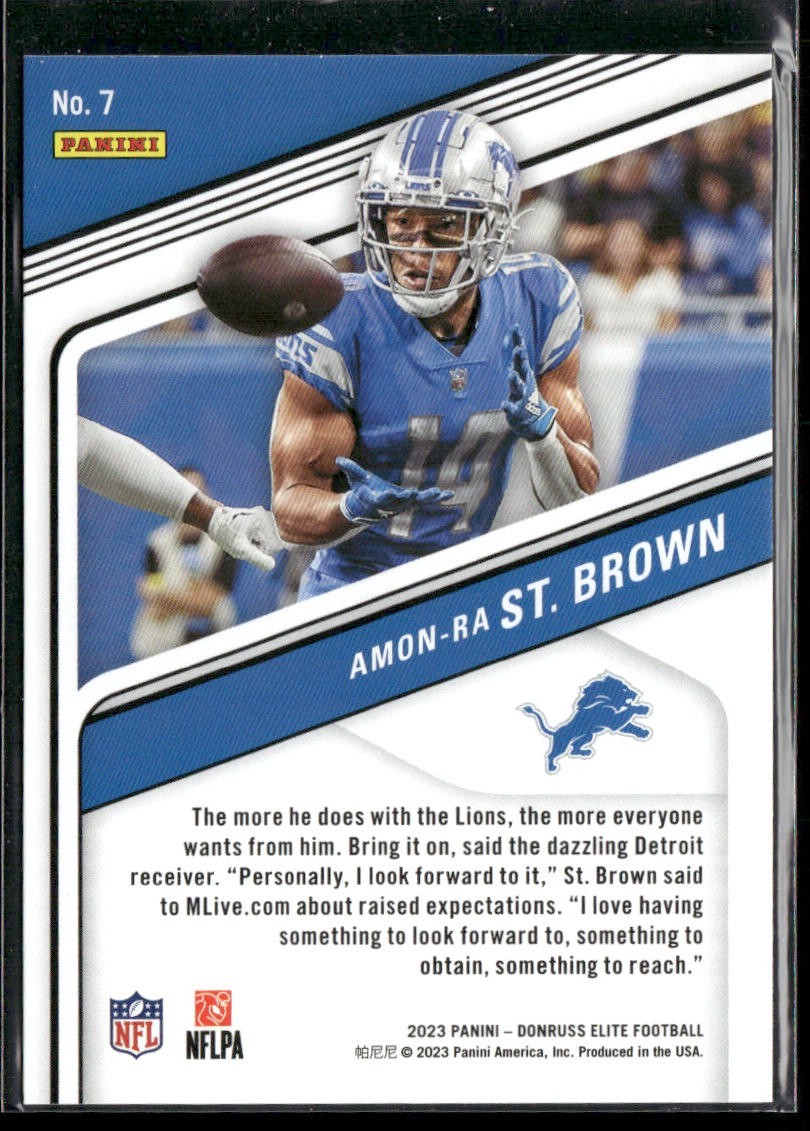 Amon-Ra St. Brown Player Lot Bundle 10 Different Football Cards ASB001 Lions 2RC back
