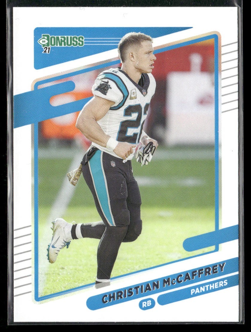 Christian McCaffrey Player Lot Bundle 10 Different Football Cards CM002 back