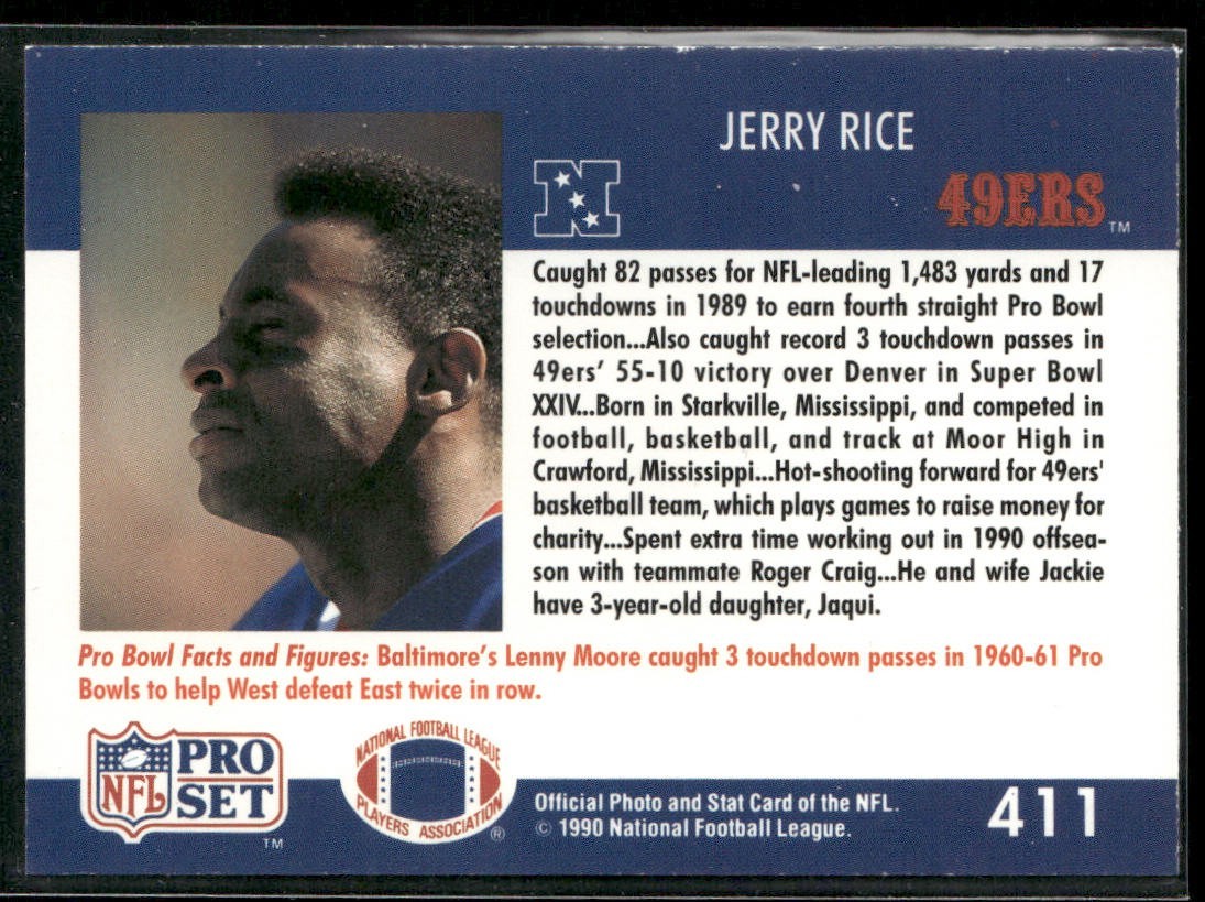 Jerry Rice Player Lot Bundle 10 Different Football Cards JR005 49ers back