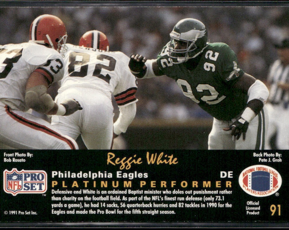 Reggie White Player Lot Bundle 10 Different Football Cards RW002 Eagles Packers back