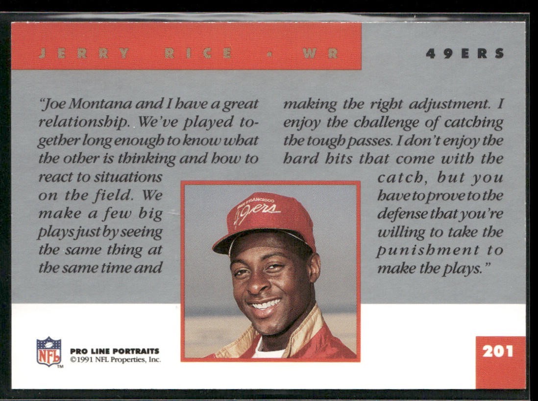 Jerry Rice Player Lot Bundle 10 Different Football Cards JR003 49ers back