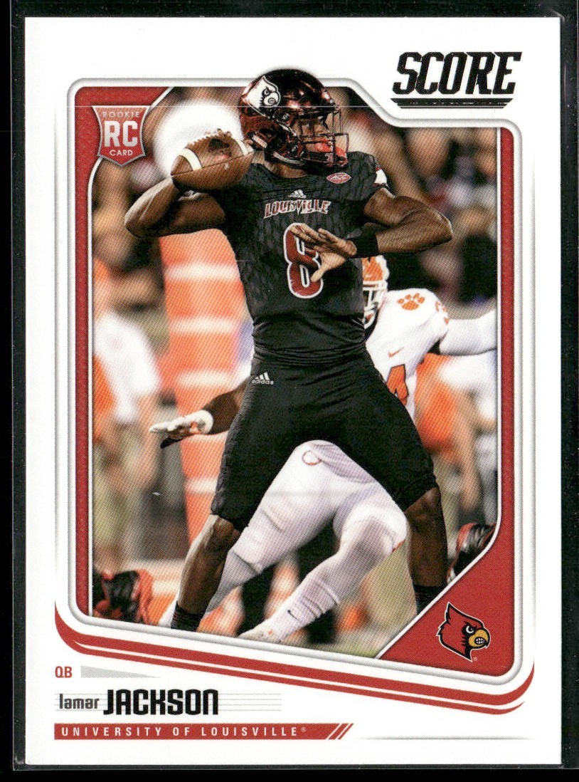 Lamar Jackson Player Lot Bundle 10 Different Football Cards LJ003 Ravens 1 RC front