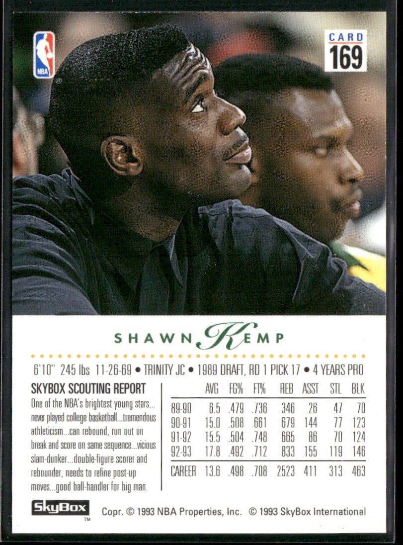 Shawn Kemp Player Lot Bundle 10 Basketball Cards SK003 Supersonics Cavs back