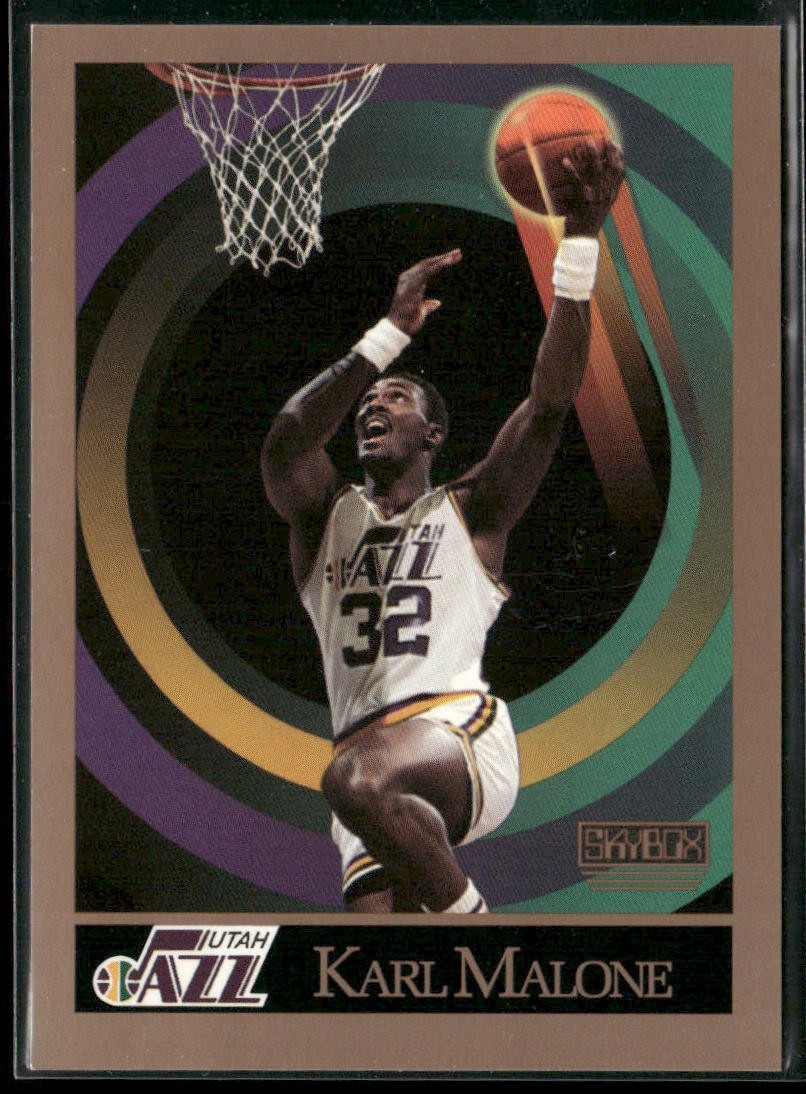 Karl Malone Player Lot Bundle 10 Basketball Cards KM005 Utah Jazz back