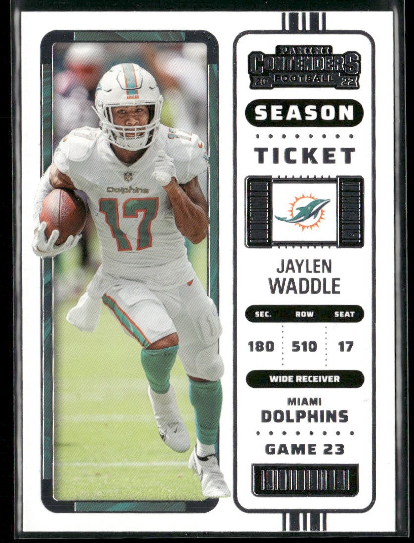 Jaylen Waddle Player Lot Bundle 10 Different Football Cards JW002 Dolphins 1 RC back