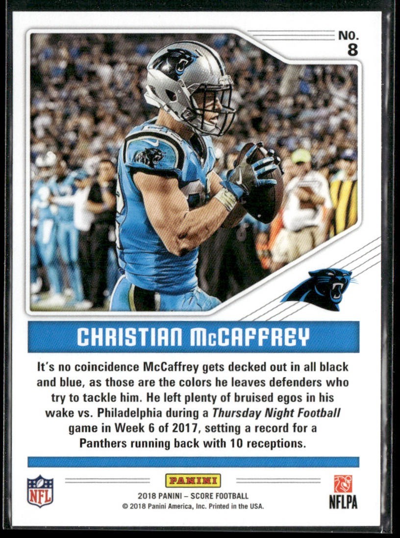 Christian McCaffrey Player Lot Bundle 10 Different Football Cards CM002 back